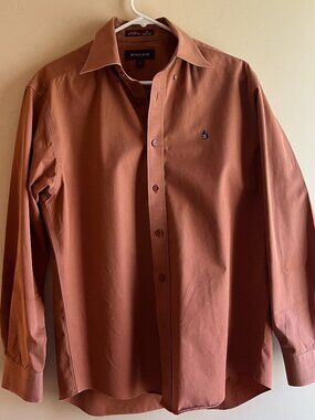 Nordstrom SmartCare Men's rust orange dress shirt cotton formal wedding fall
